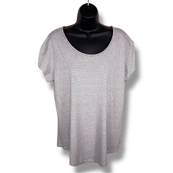 XL Alternative Apparel Black White Stripes Casual Preppy Stretch - Picture 1 of 10